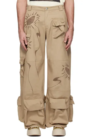 Collina Strada Pantalon cargo beige à images florales