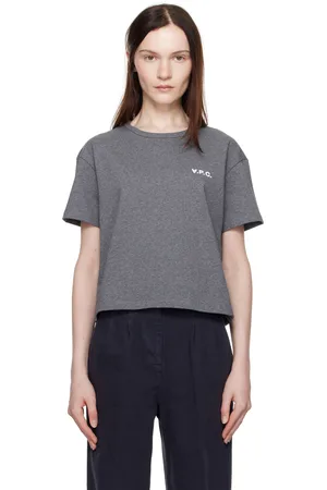A.P.C. T-shirt droit gris à petit logo V.P.C.