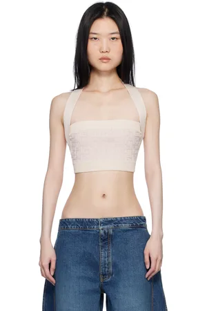 Balmain Débardeur beige à motif PB Labyrinthe