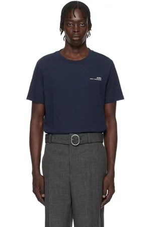 A.P.C. T-shirt bleu marine à coup classique et à logo Item