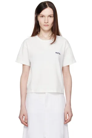 A.P.C. T-shirt droit blanc à petit logo V.P.C.