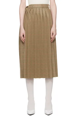Marie Adam-Leenaerdt Jupe midi beige à plis