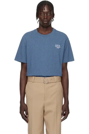 A.P.C. T-shirt bleu à coupe classique et à logo