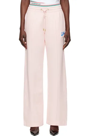 Casablanca Pantalon de détente droit rose à écusson