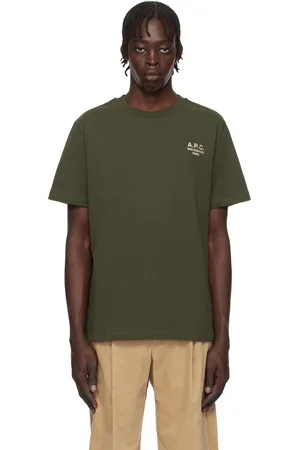 A.P.C. T-shirt kaki à coupe classique et à logo