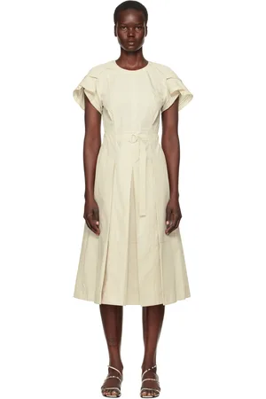 3.1 Phillip Lim Robe midi blanc cassé à manches étagées drapées