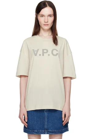 A.P.C. T-shirt surdimensionné beige à grand logo V.P.C.