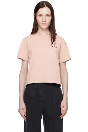 A.P.C. T-shirt droit rose à petit logo V.P.C.