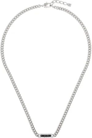 Givenchy Collier argenté à plaque à logo