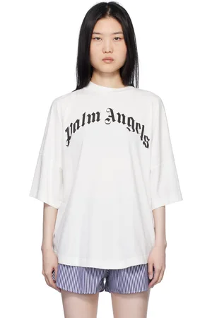 Palm Angels T-shirt décontracté blanc à logo incurvé