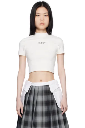 Palm Angels Micro t-shirt blanc cassé à logo