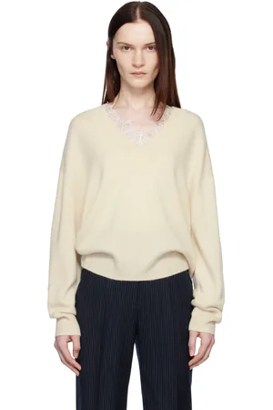 ANINE BING Pull Lee blanc cassé