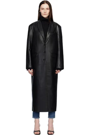 ANINE BING Manteau Quinn noir en cuir