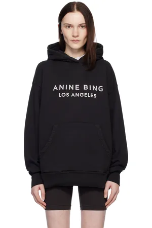 ANINE BING Pull à capuche Alto noir à logos