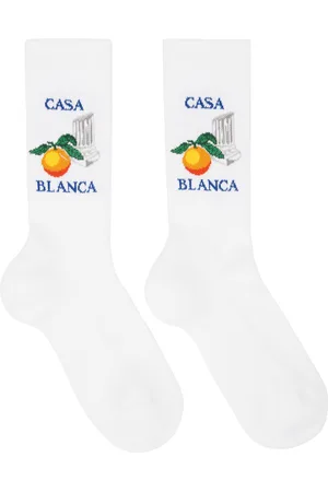 Casablanca Chaussettes blanches à image de colonne et d