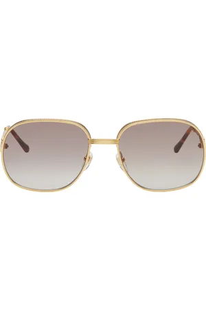 Casablanca Lunettes de soleil carrées dorées en métal