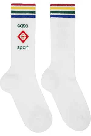 Casablanca Chaussettes blanches à logo Casa Sport