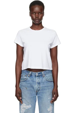 RE/DONE T-shirt droit 1950s blanc édition Hanes