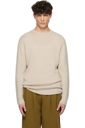 THE ELDER STATESMAN Pull taupe en tricot Delicash épais