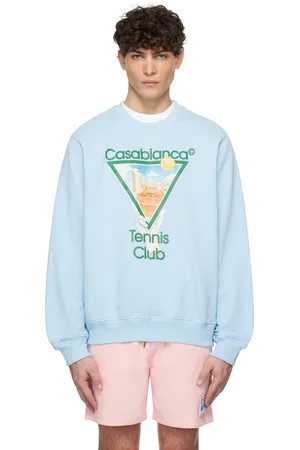 Casablanca Pull molletonné bleu à image à logo Metaphysical Tennis