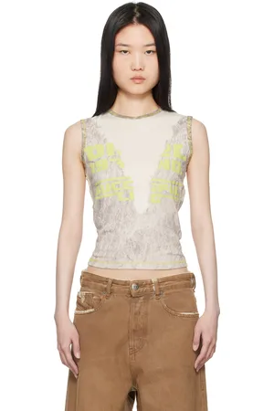 Diesel Débardeur Melya gris et blanc