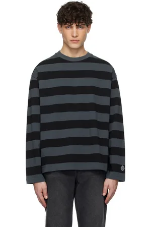 UNIFORM T-shirt gris et noir à rayures