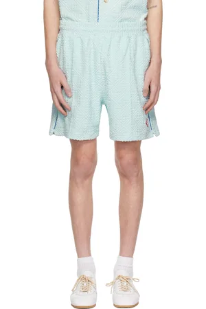 Casablanca Short bleu en tissu éponge à monogrammes