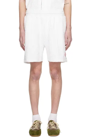 Casablanca Short blanc cassé en tissu éponge à monogrammes