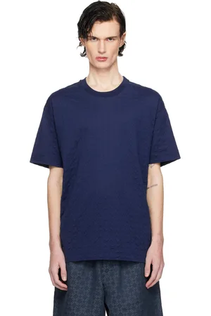 Givenchy T-shirt bleu à monogrammes 72 en tricot jacquard