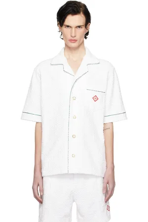 Casablanca Short blanc cassé en tissu éponge à monogrammes