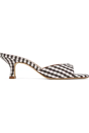 Staud Sandales de style mule à petit talon Brigitte brun et blanc