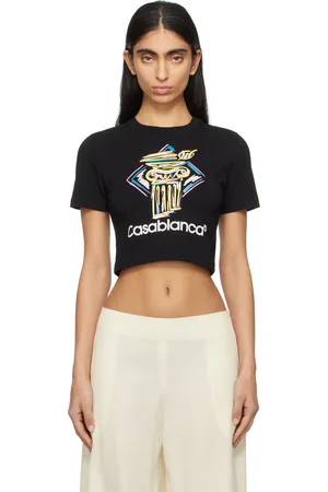 Casablanca Micro t-shirt noir à image de colonne à logo