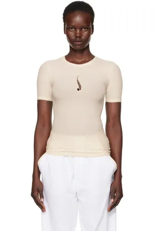 Baserange T-shirt blanc cassé à découpe Tower