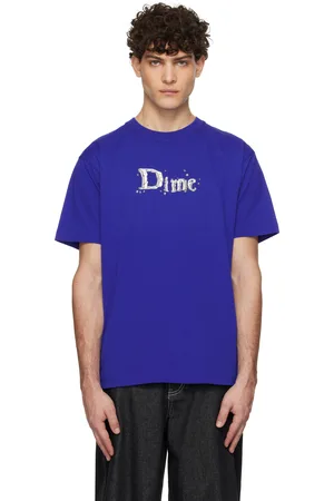 DIME T-shirt bleu à logo Stone