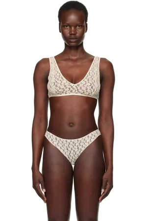 Baserange Soutien-gorge blanc cassé à ornements en forme de croissant