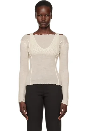 Baserange T-shirt à manches longues Omato blanc cassé