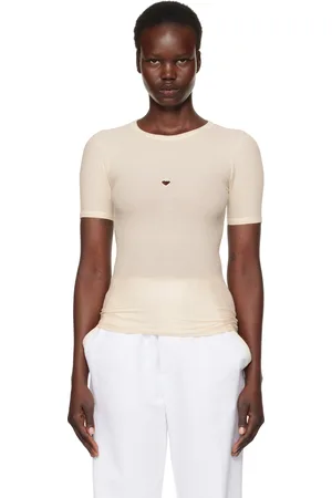 Baserange T-shirt blanc cassé à découpe de cœur