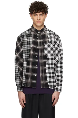 DIME Chemise noir et blanc à panneaux et à carreaux