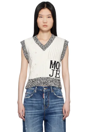 Moschino Gilet Urban blanc cassé