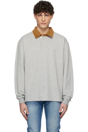 UNIFORM Polo gris à col en velours côtelé et à logo