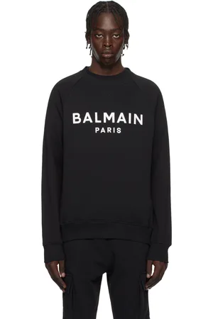 Balmain Pull molletonné noir à logo imprimé
