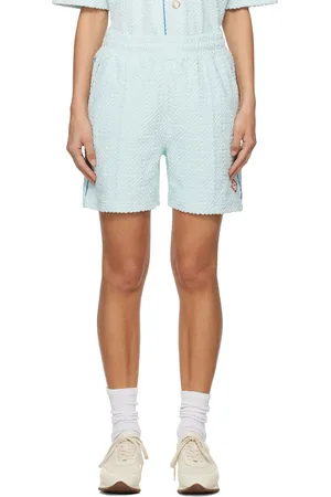 Casablanca Short bleu en tissu éponge à monogrammes