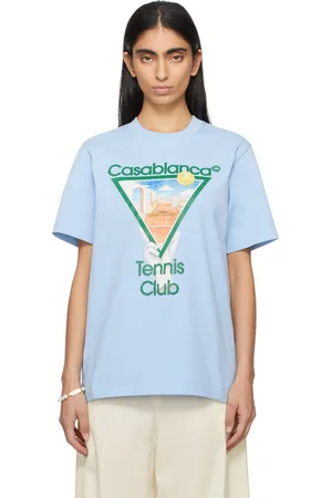 Casablanca T-shirt bleu à image à logo