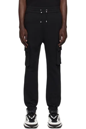 Balmain Pantalon cargo noir à logo imprimé