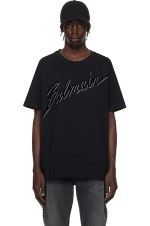 Balmain T-shirt noir à logo modifié floqué