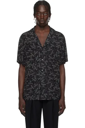 Balmain Chemise noire à motif à logos