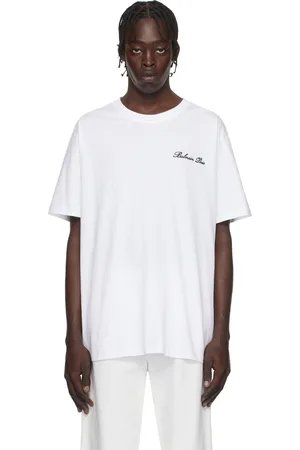 Balmain T-shirt décontracté blanc à logos brodés