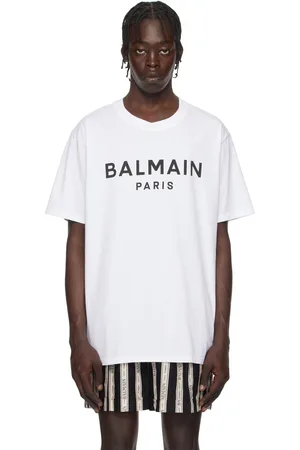 Balmain T-shirt blanc à logo imprimé