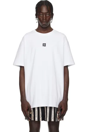 Balmain T-shirt blanc à logo PB brodé