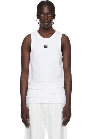 Balmain Débardeur blanc à logo PB brodé